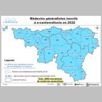 Médecins généralistes inscrits à la plateforme e-santewallonie en 2022